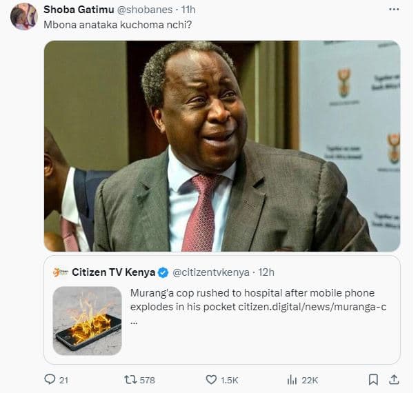 Shoba gatimu shobanes iíh mbona anataka kuchoma nchi? citizen tv kenya citizentv