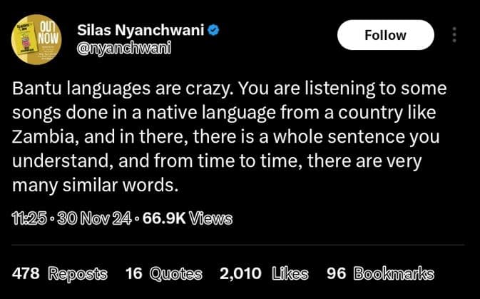 Va80 silas nyanchwani nyanchwani follow bantu languages are crazy you are listen