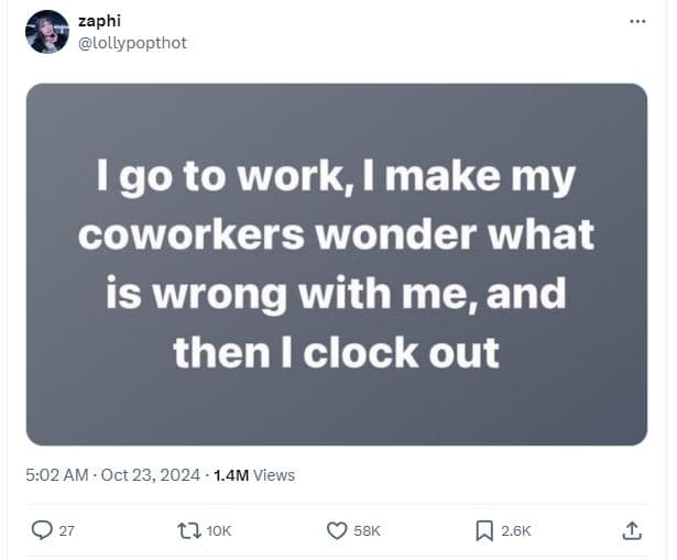 Zaphi lollypopthot igo to work i make my coworkers wonder what is wrong with me,