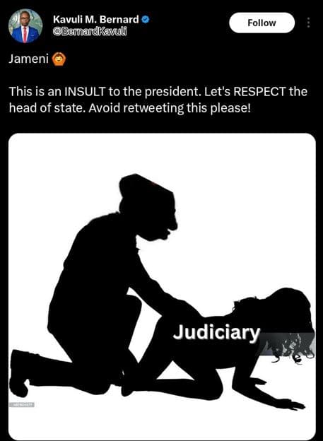 Kavuli m. bernard banaidkavul follow jameni this is an insult to the president.