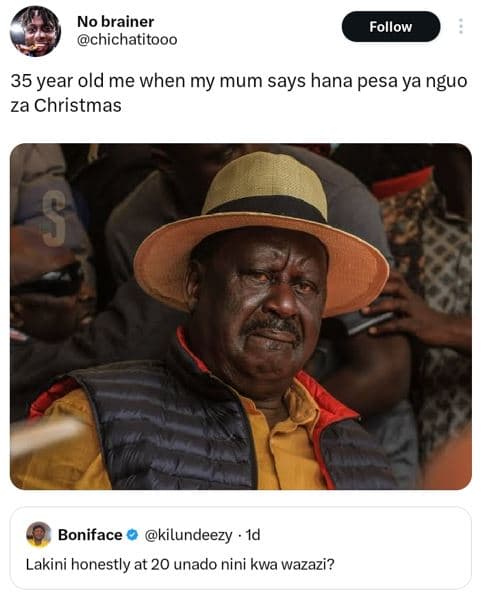 No brainer chichatitooo follow 35 year old me when my mum says hana pesa ya nguo