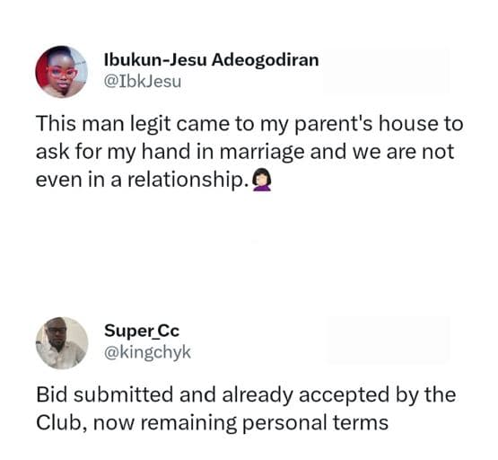 Ibukunjesu adeogodiran ibkjesu this man legit came to my parent's house to ask f