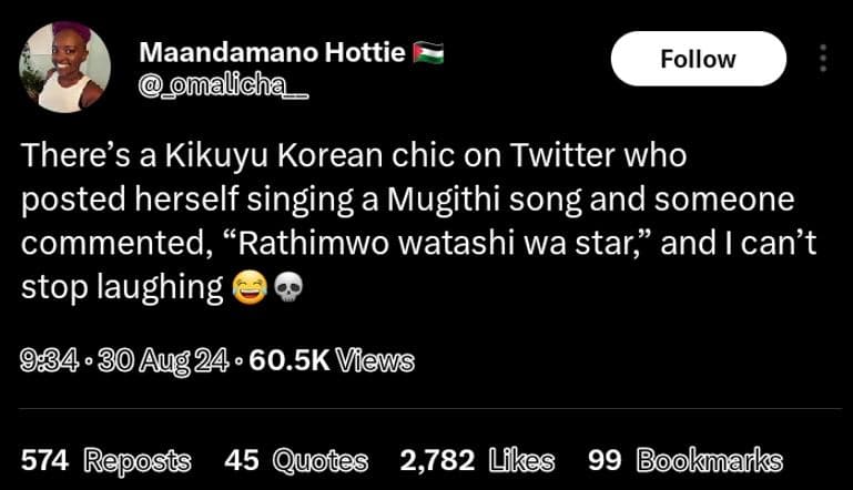 Maandamano hottie omalicha follow there's a kikuyu korean chic on twitter who po