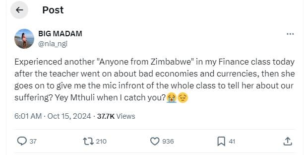 Post big madam nia_ngi experienced another anyone from zimbabwe in my finance cl