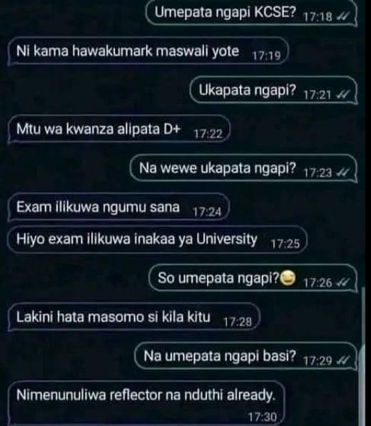 Umepata ngapi kcse? 17.18 4 ni kama hawakumark maswali yote 17,19 ukapata ngapi?