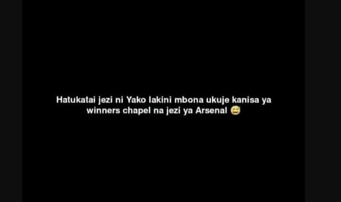 Hatukatai jezi ni yako lakini mbona ukuje kanisa ya winners chapel na jezl ya ar