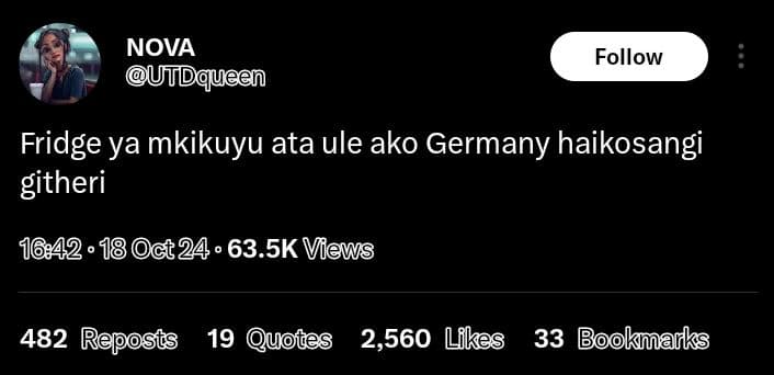 Nova utdqueen follow fridge ya mkikuyu ata ule ako germany haikosangi githeri 18