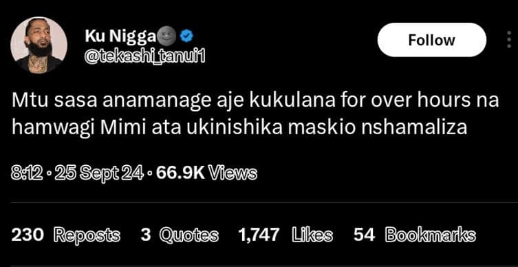 Ku nigga tekashi_fanuií follow mtu sasa anamanage aje kukulana for over hours na