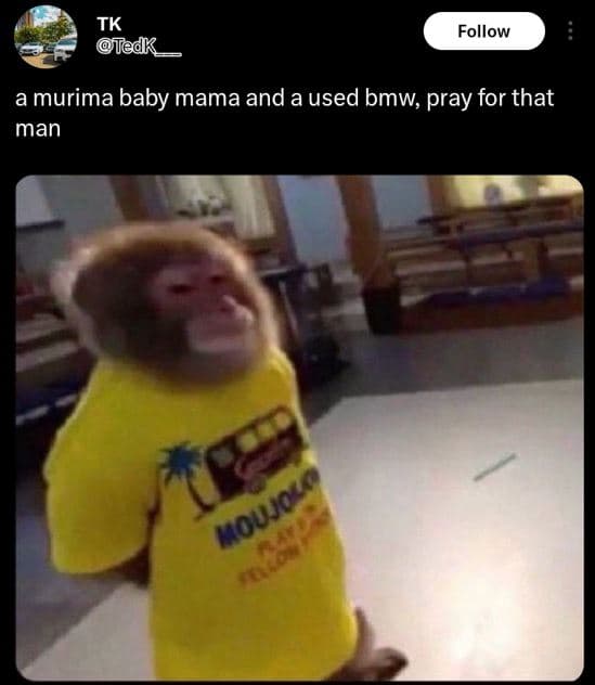 Tk tedk follow a murima baby mama and a used bmw pray for that man houjoo
