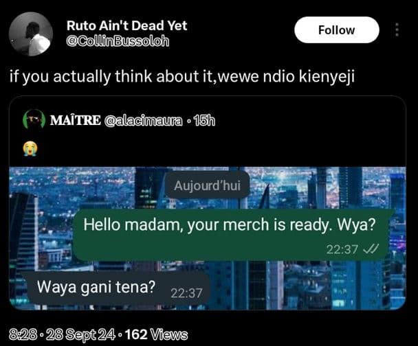 Ruto ain't dead yet collfnbussoloh follow ifyou actually think about it,wewe ndi