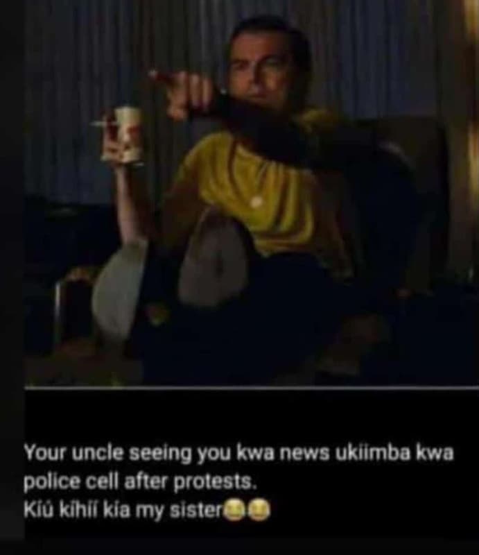 Your uncle seeing you kwa news ukilmba kwa police cell after prolesıs . kiu kihl