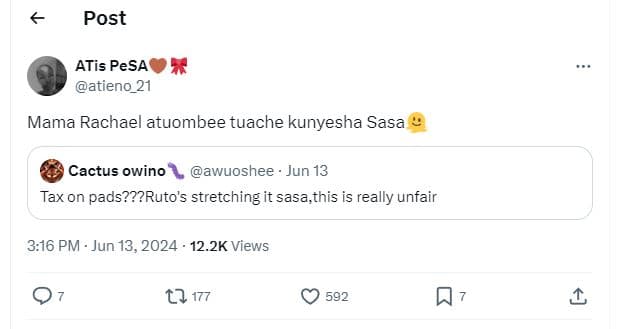 Post atis pesa atieno_21 mama rachael atuombee tuache kunyesha sasa cactus owino