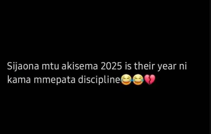 Sijaona mtu akisema is their year ni kama mmepata discipline