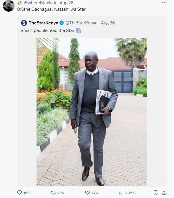 Whereisjackkk aug 26 okane gachagua watashi wa star thestarkenya thestarkenya au