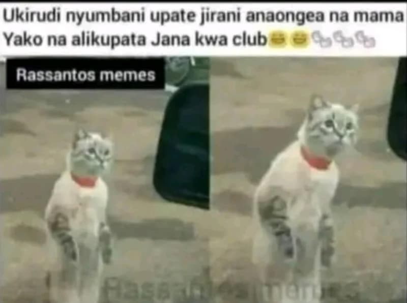 Ukirudi nyumbani upate jirani anaongea na mama yako na alikupata jana kwa club 0