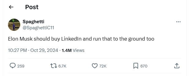 Post spaghetti spaghettic11 elon musk should buy linkedin and run that to the gr
