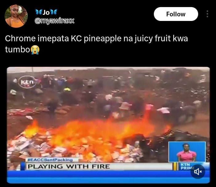 Jo fnyamfrraxx follow chrome imepata kc pineapple na juicy fruit kwa tumbo kgn e