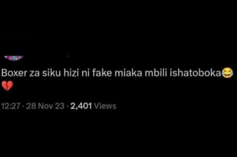 Boxer za siku hizi ni fake miaka mbili ishatoboka 12.27 . 28 nov 23 2,401 vlews
