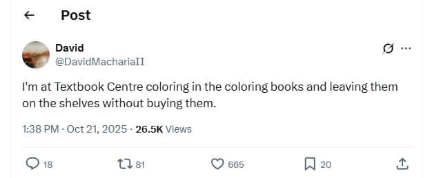 Post david davidmachariaii im at textbook centre coloring in the coloring books