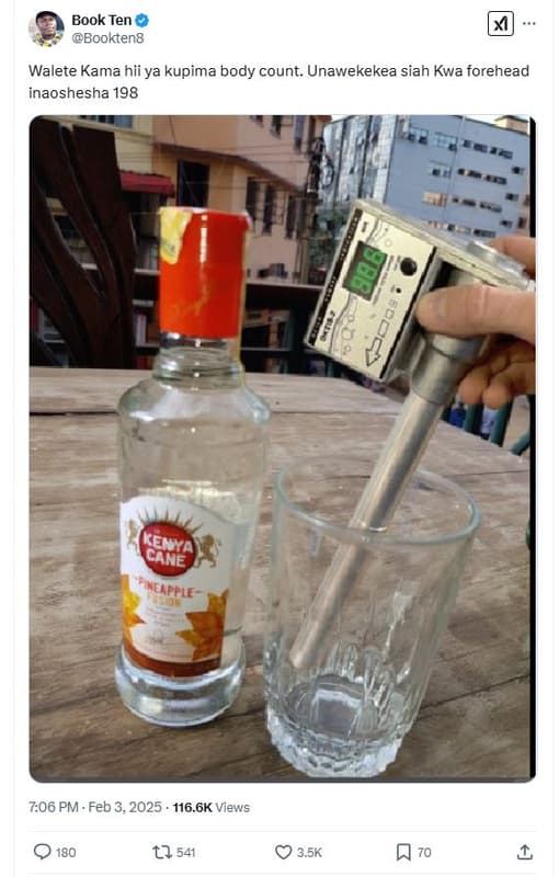 Book ten bookten8 walete kama hii ya kupima body count. unawekekea siah kwa fore