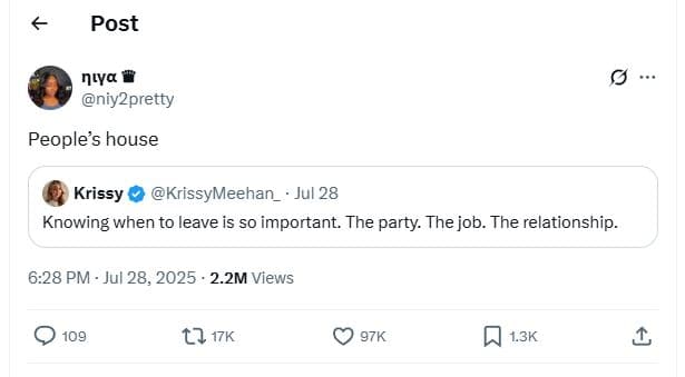 Post nıya niy2pretty people's house krissy krissymeehan_ jul 28 knowing when to