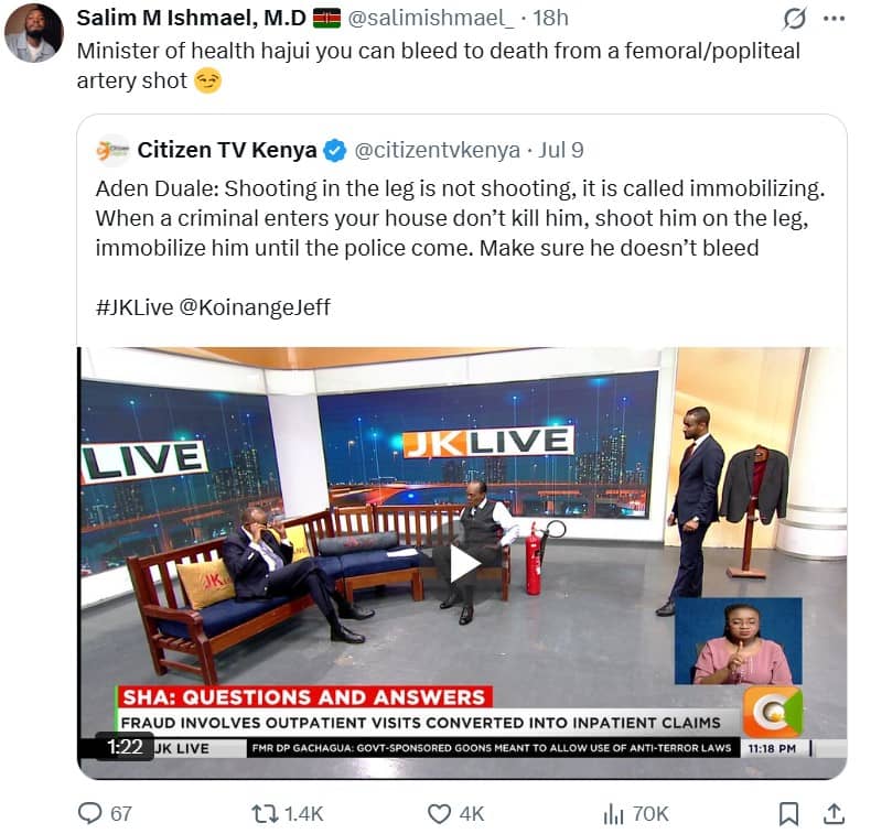 Salim m ishmael, m.d salimishmael 18h minister of health hajui you can bleed to