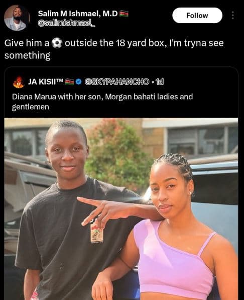 Salim m ishmael, m.d salimishmael follow give him a outside the 18 yard box, i'm