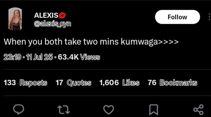Alexis lexis follow when you both take two mins kumwagaz 23,19 11 jul 25. 63.4k