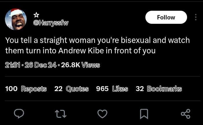 Follow harryssfw you tell a straight woman you're bisexual and watch them turn i