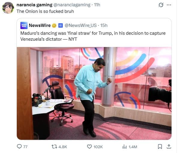 Narancia gaming naranciagaming i1h the onion is so fucked bruh newswire newswire