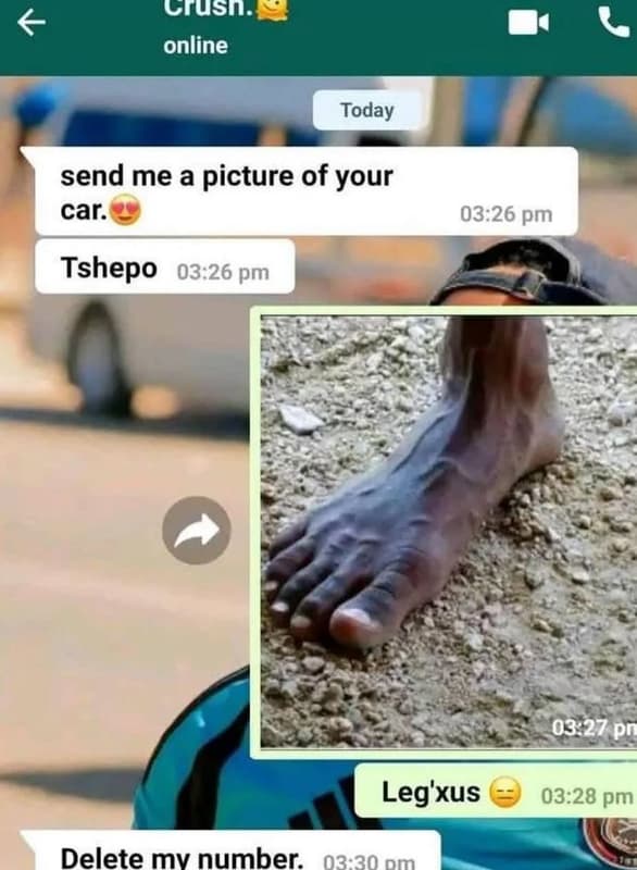 Uiusn online today send me a picture of your car. 03.26 pm tshepo 03.26 pm 0327