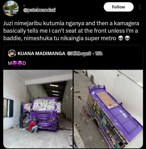 Follow padelmandaz juzi nimejaribu kutumia nganya and then a kamagera basically