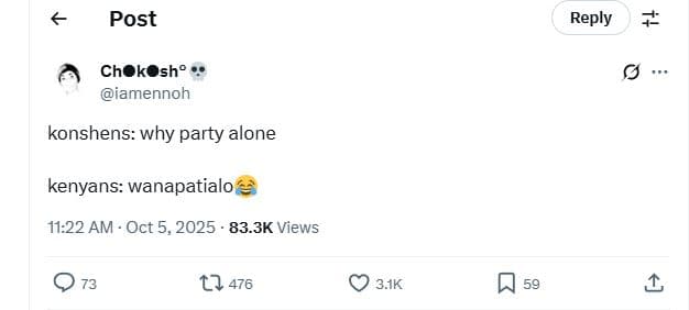 Post reply chokosh' iamennoh konshens why party alone kenyans wanapatialo 11.22