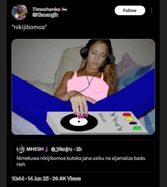 Timoshenko kanangth follow nikijibomoa mhesh wanjny 2h nimekuwa nikijibomoa kuto