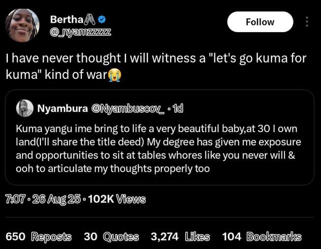 Bertha follow have never thought will witness a let's g0 kuma for kuma kind of w