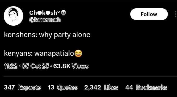 Chokosho famennoh follow konshens why party alone kenyans wanapatialo 05 ct25 63