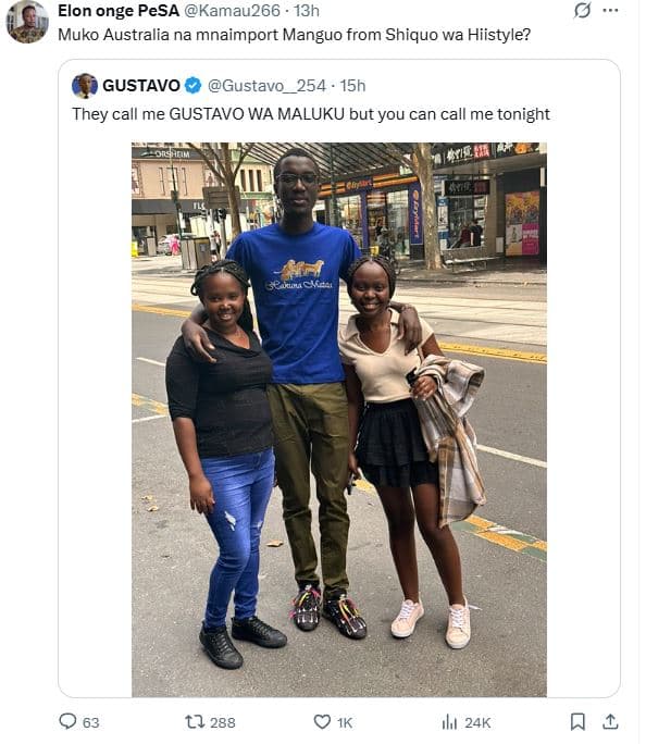 Elon onge pesa kamau266 13h muko australia na mnaimport manguo from shiquo wa hi