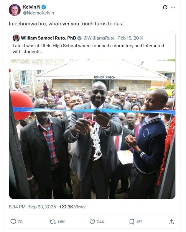 Kelvin n ndemokelvin imechomwa bro whatever you touch turns to dust william samo