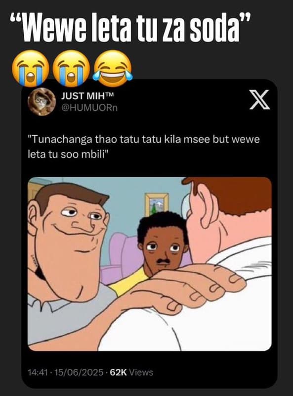 66 'wleweleta tu za soda just mihtm humuorn tunachanga thao tatu tatu kila msee