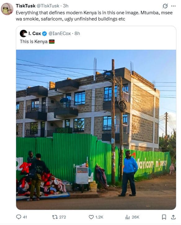 Tisktusk tisktusk 3h everything that defines modern kenya is in this one image.