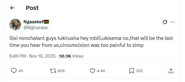 Post ngazekof mghazake sisi nonchalant guys tukirusha hey mbili,ukisema no,that