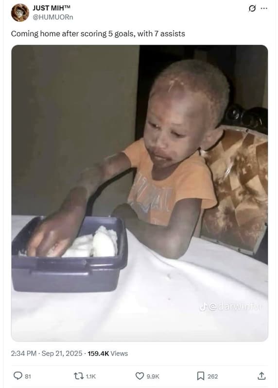 Just mihtm humuorn coming home after scoring 5 goals, with 7 assists '' _ 2 ! 2.