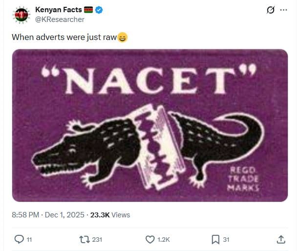 Kenyan facts kresearcher when adverts were just raw 'nacet go ja5e a 8.58 pm . d