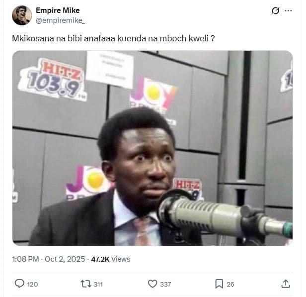 Empire mike empiremike mkikosana na bibi anafaaa kuenda na mboch kweli ? hiz 1oe