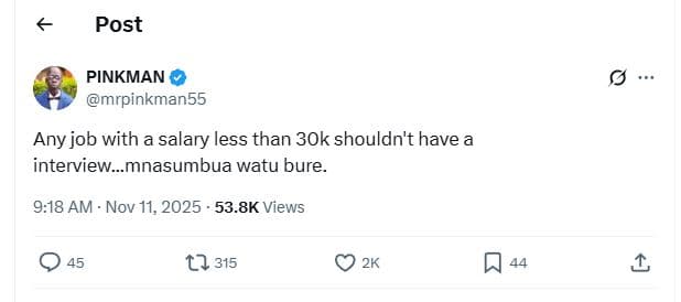 Post pinkman mrpinkman55 any job with a salary less than 30k shouldn't have a in