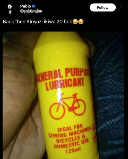 Pablo pablooke follow back then kinyozi ikiwa 20 bobs kneral purpos lurricant id