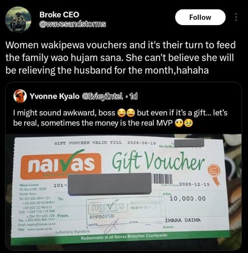 Broke ceo wavesandsuorlus follow women wakipewa vouchers and it's their turn to