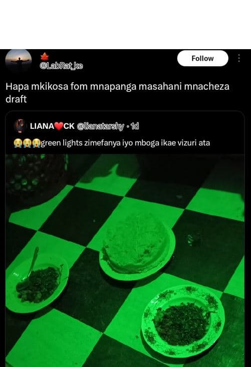 Follow labratka hapa mkikosa fom mnapanga masahani mnacheza draft liana ck lanat