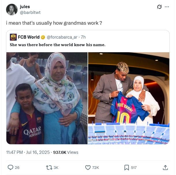 Jules barbitwt mean that's usually how grandmas work ? fcb world forcabarca_ar .