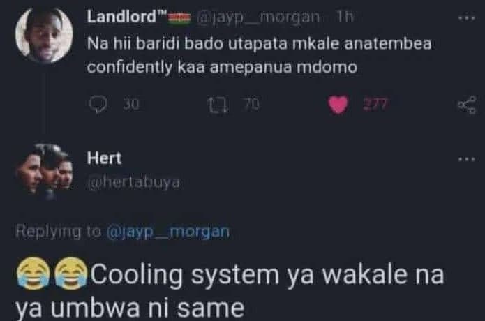 Landlord raj5a mnorgan 1h na hii baridi bado utapala mkale anatembea confidently
